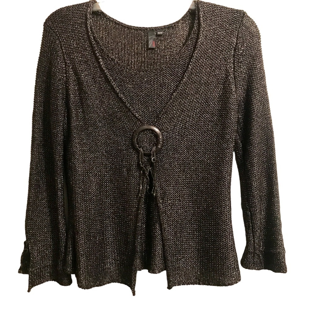 Jana Sweater Crew Neck Brown Acrylic/Nylon Sz M